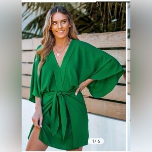 Emerald green mini dress